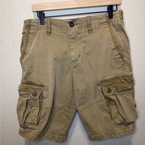 American Eagle Cargo Shorts Men’s Size 30 Khaki Utility Pockets Adjustable Waist